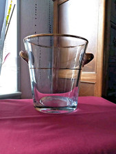 Seau à Champagne en cristal et or  Artisanat de  lorraine Vintage  haut 21 cm NS