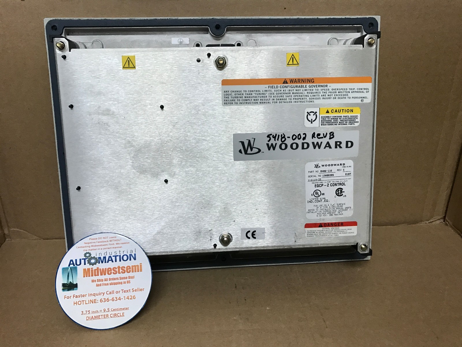 KOHLER WOODWARD 8406-116 REV C EGCP-2 DIGITAL CONTROL 8406116 SHIPS SAME BUS DAY