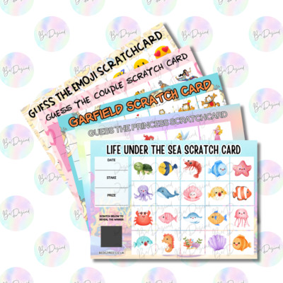 NEU Mix & Match Neuheit Charakter inspiriert Fundraising Geld sammeln Rubbelkarten