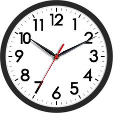 Wall Clock, Modern Small Wall Clocks Battery Operated 8 Inch, Silent No