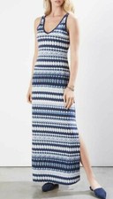 Karen Kane 2L77536 Blue Slit Stretch Jersey Double-V Maxi Dress - $129