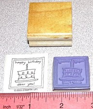 happy birthday Cake Rubber Stamp Single Dear you New by Stampin Up Love Notes