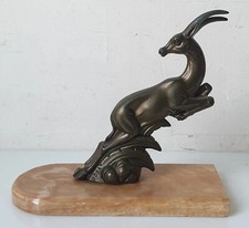 sculpture statue ugra biche antilope regule doré bronze art deco dlg rochard