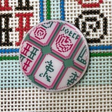 Needlework magnetic Needleminder Mah Jongg Mah Jong round needlepoint x stitch