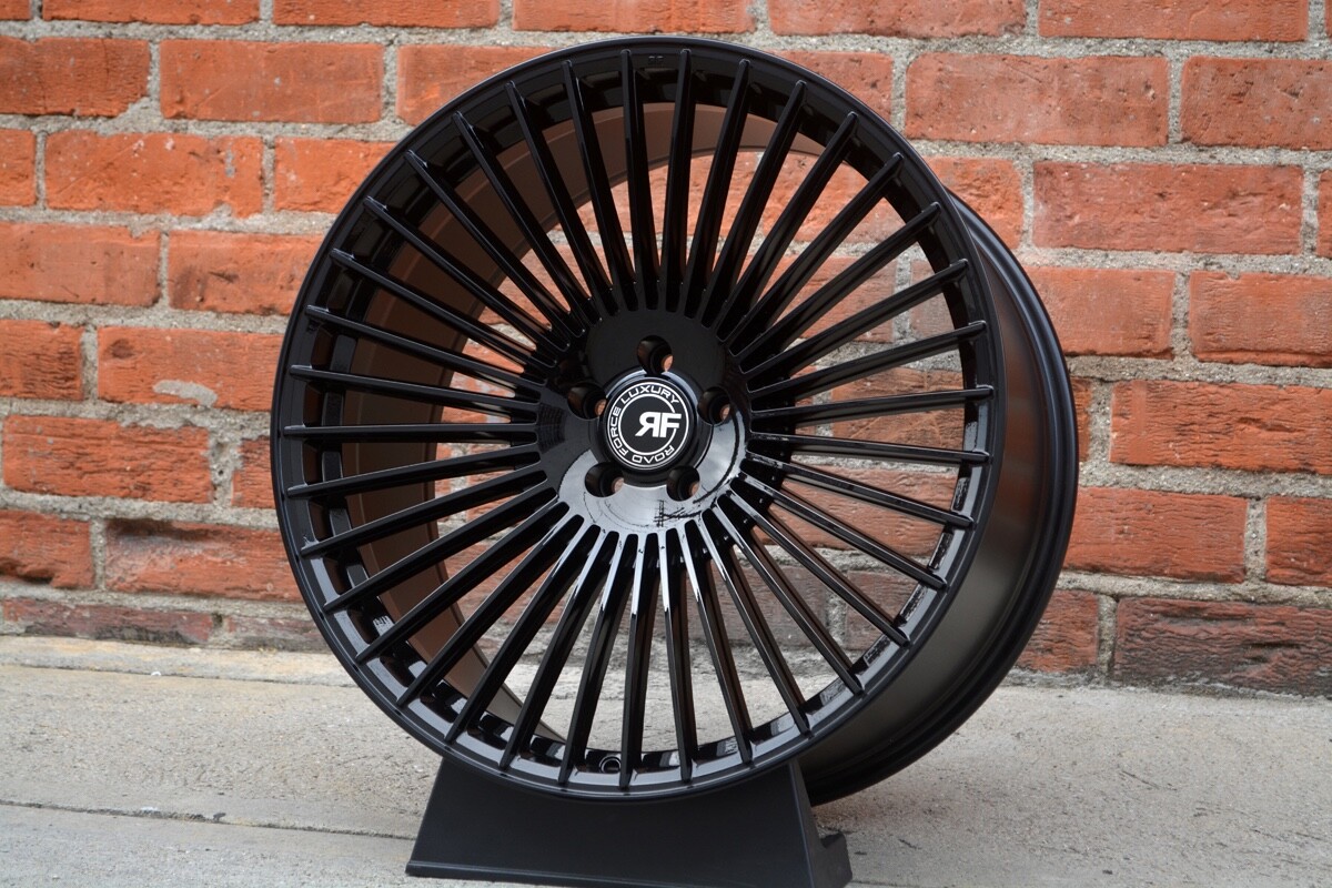 22” RF35 GLOSS BLACK CONCAVE WHEELS RIMS FOR BENTLEY FLYING SPUR 22X9 /10.5