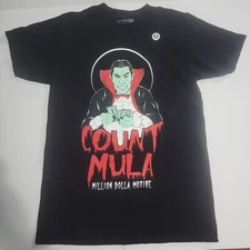 Million Dollar Motive Crewneck Black T-Shirt Size M Count Mula Graphic T Mens