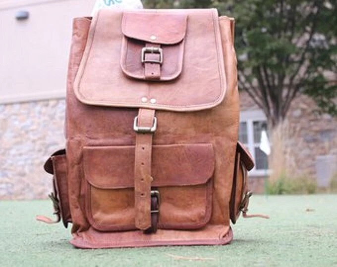 Genuine Leather Back Pack Rucksack Travel Bag For Men's and Women's Decorer
Opens in a new window or