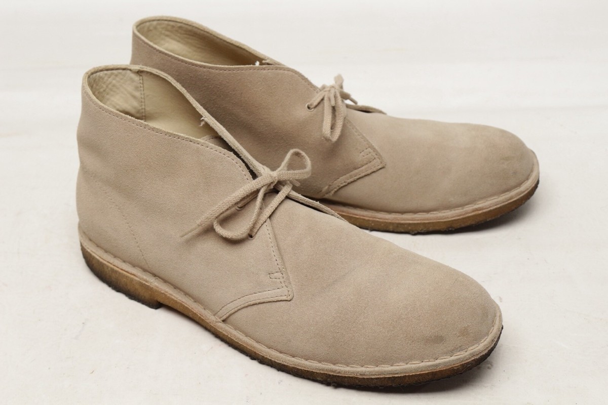 Clarks Desert Chukka Boots Mens 12 N Beige Sand Suede Leather