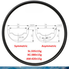 Bicicleta MTB 29er 34X20mm Llanta de Carbono 20mm Profundidad Tubeless 24 28 32 36Agujeros Rueda