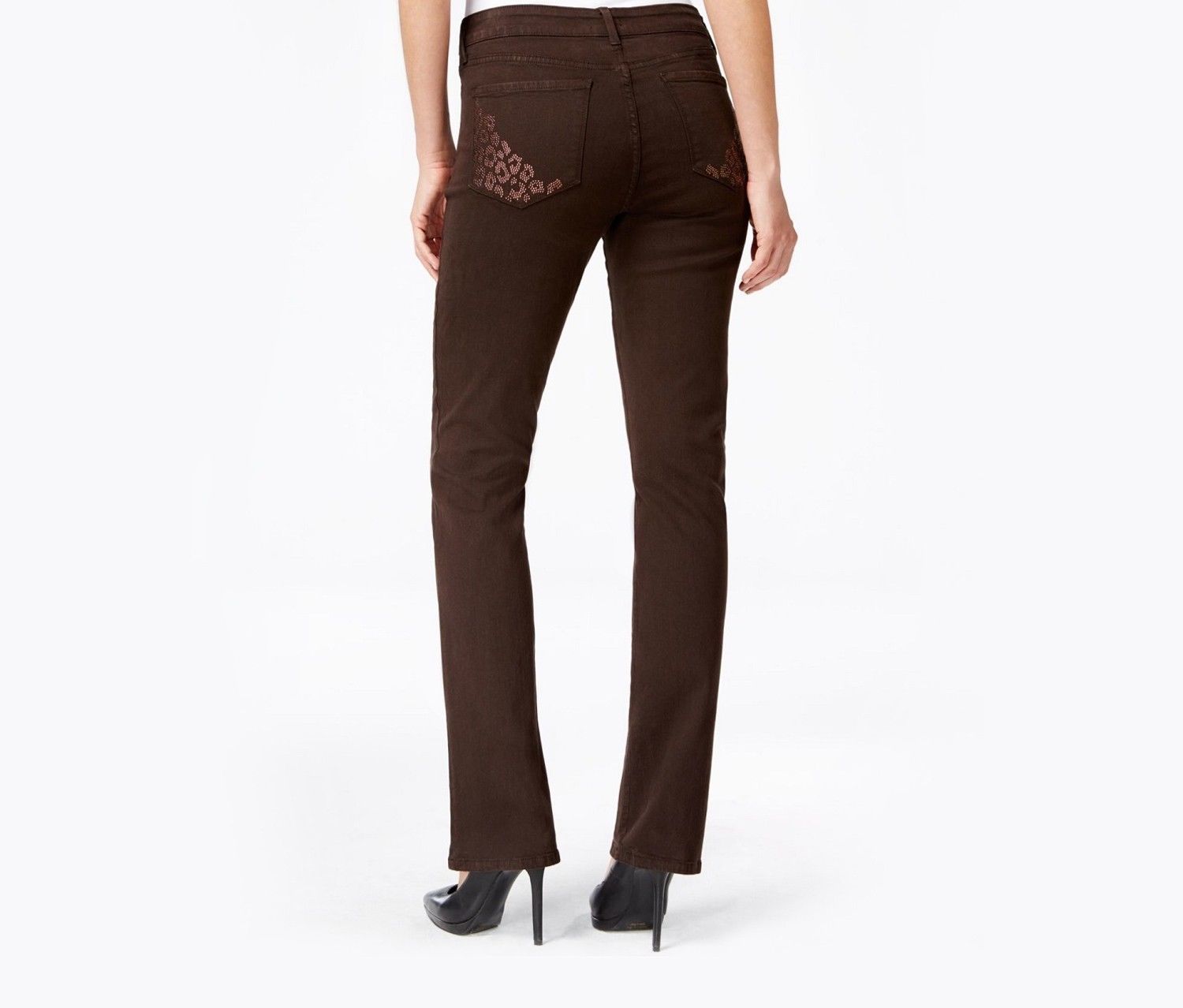 Billie Mini Bootcut Jeans Mahogany Embellished
