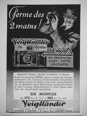 WERBUNG 1935 VOIGTLÄNDER DIE NEUE BESSA WIRD MIT DIESEM ABZUG AUSGELÖST