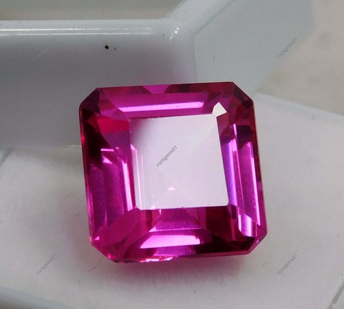 Extremely Rare Pink Sapphire Square 10 Ct NATURAL CERTIFIED Loose Gemstone - Picture 5 of 6