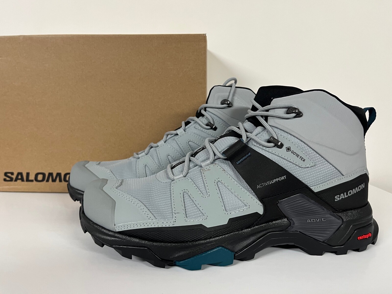 Stivali da trekking Wmns Salomon X Ultra 4 Mid GTX GoreTex IMPERMEABILI grigi cava neri