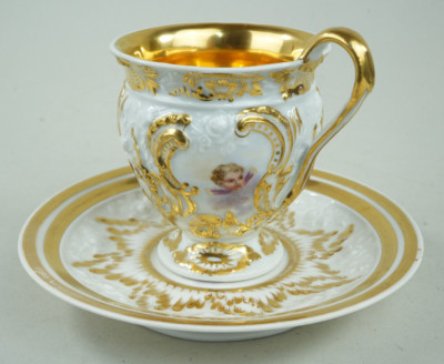 EINMALIGES ANTIKES KUNSTOBJEKT - PRUNKTASSE AUGARTEN WIEN UM 1800