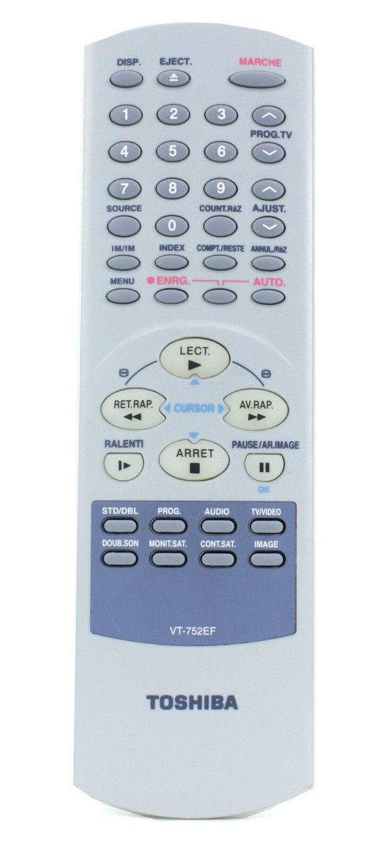 Télécommande D'origine Toshiba VT-747F Pour Magnétoscope VHS - Garantie 6 Mois - Occasion