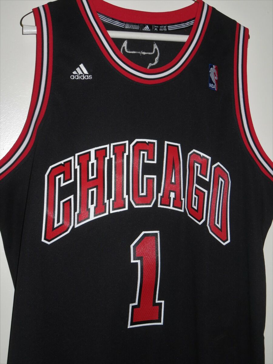 Chicago Bulls Derrick Rose #1 00's Adidas NBA Logo Basketball Jersey