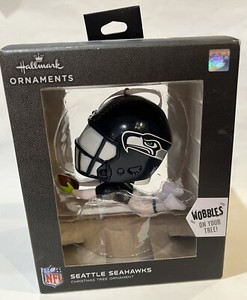 NEW Seattle Seahawks NFL Football Bobblehead Hallmark Christmas Tree Ornament