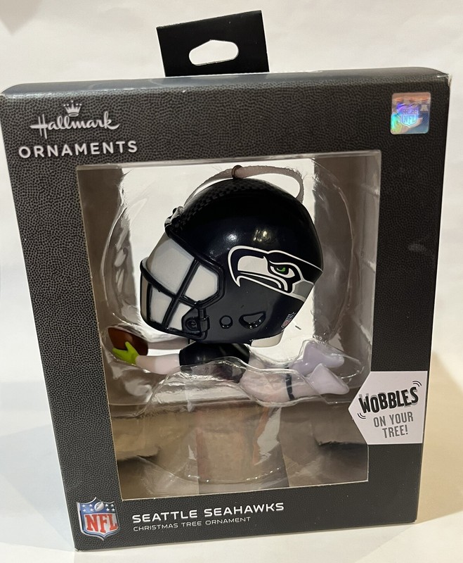 NEW Seattle Seahawks NFL Football Bobblehead Hallmark Christmas Tree Ornament