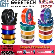 【Buy 3 Get 1 Free,Add 4】GEEETECH 3D Printer Filament 1KG PLA Silk Dual/Tricolor