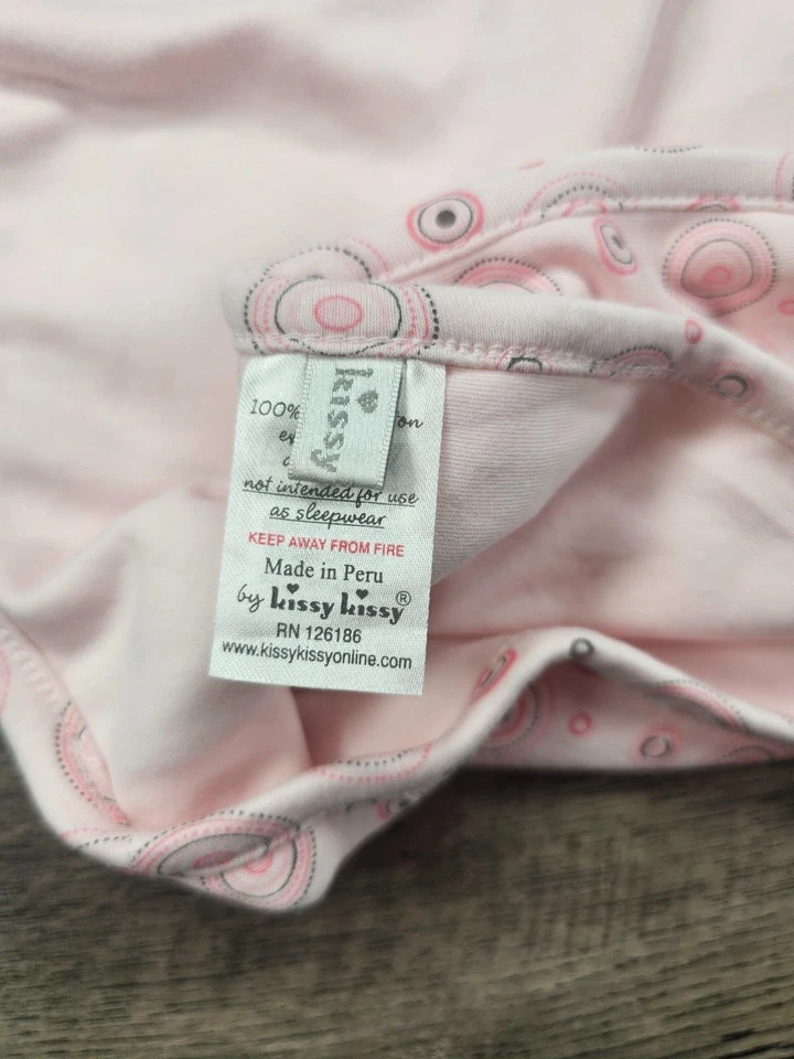 Manta de recepción para bebé niña nueva sin etiquetas Kissy Kissy rosa círculos Foto 4 de 4