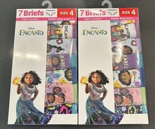 Girls Panties/briefs Multicolor Briefs Sz 4 Cotton New 7 PACK Disney Encanto