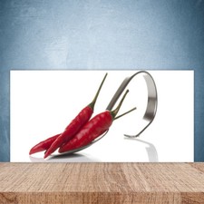 Crédence de cuisine en verre Panneau Paroi 100x50 Cuisine Cuillère Chili