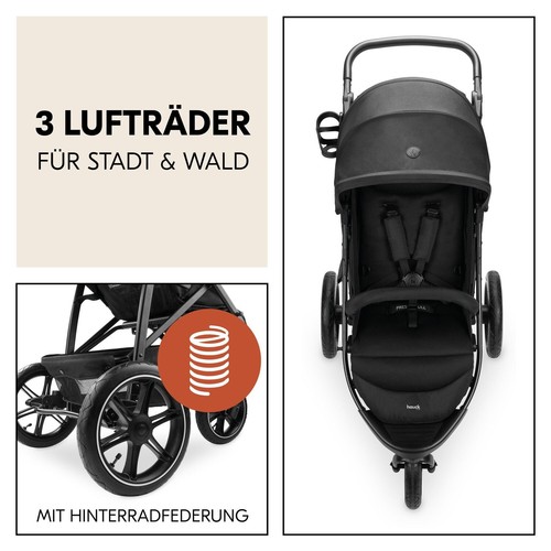 Hauck Sport Kinder Buggy Wagen RAPID 3 AIR mit XL Verdeck schwarz - Bild 2 von 12