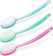 Cepillo de bano con cerdas y mango largo para exfoliar espalda cuerpo pies color