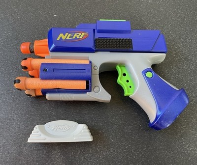 Vintage Nerf Hasbro Blue Tactical Crossfire Toy Pistol Gun Dart Blaster