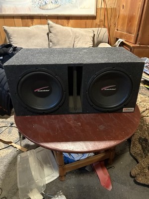 Audiobahn Dual 12'' Subwoofer Bbox Enclosed Bass Package With Rockford Amp