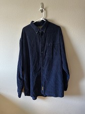 Timberland Navy Blue Corduroy Button Up Shirt Size XXL