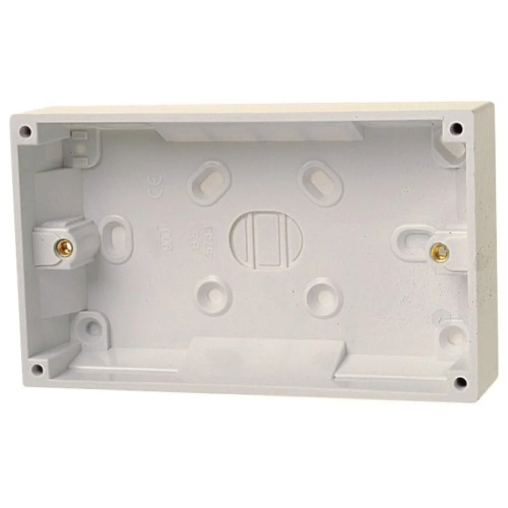 Pattress Box White 32mm 2 Gang Lyvia Electrical 8900
