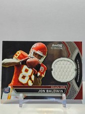 2011 Bowman Sterling Jon Baldwin Rookie Jersey Card Chiefs-Pitt. rookie card picture