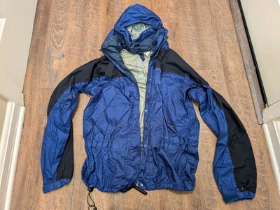 Vintage Montbell Nylon Rain Jacket Blue/Black Gore-tex Mens Size L