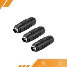 3 x DC Female to Female Connector 5.5 x 2.5mm Power Cable Jack Adapter Black