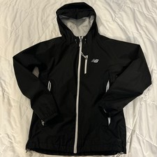 New Balance Women's Black S/M Full Zip Hooded Lightweight Windbreaker Jacket
