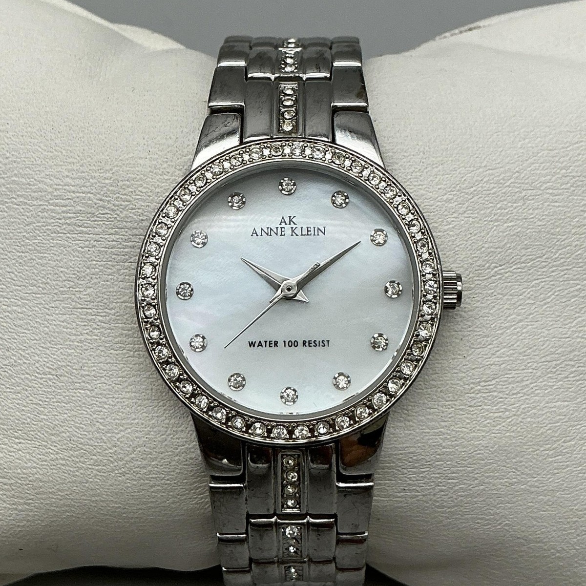Anne Klein Mother of Pearl Crystal Watch New NWT Anne Klein New York 12/2332MPGB Mother-of-Pearl Dial  main image 2