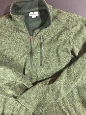woolrich mens xxl green 1/4 zip pullover sweater