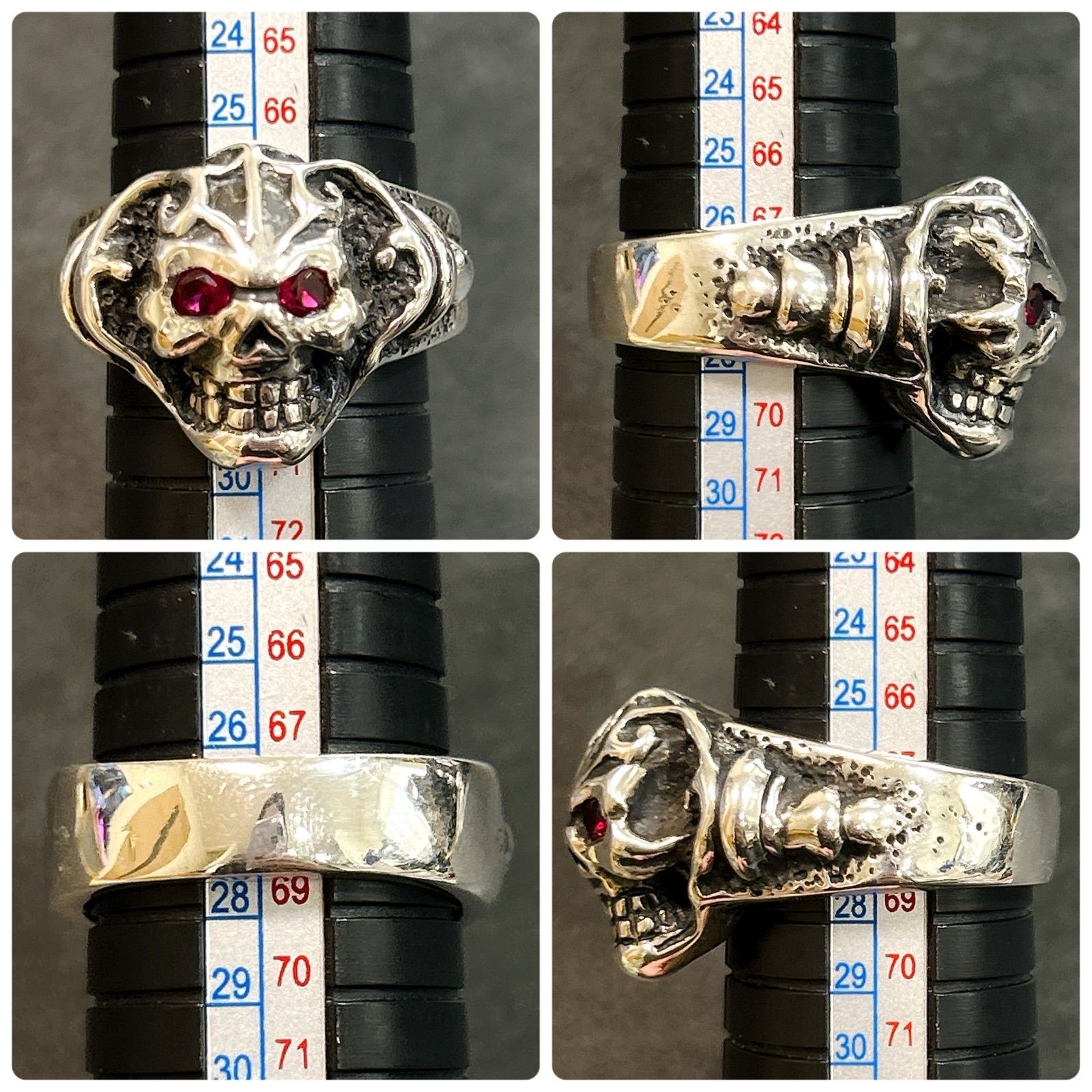 TRAVIS WALKER Skull and Ruby Ring 925 Sterling Si… - image 8