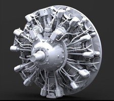 R2D FAST-FIX Resin P&W R-1830-94 Late Engine Front Detail Set 1/48 RFF48244