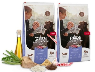 MERA Dog Pure Sensitive Adult Lamb Rice Trockenfutter mit Lamm Hunde 2x4kg