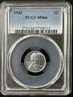 1943  1C Lincoln Wheat One Cent  PCGS MS66  57508111