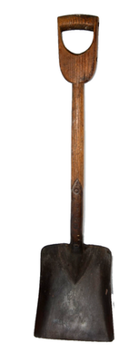 Wooden D Handle Coal Shovel Vintage 1930s 37” Nileb NO 2 Montana