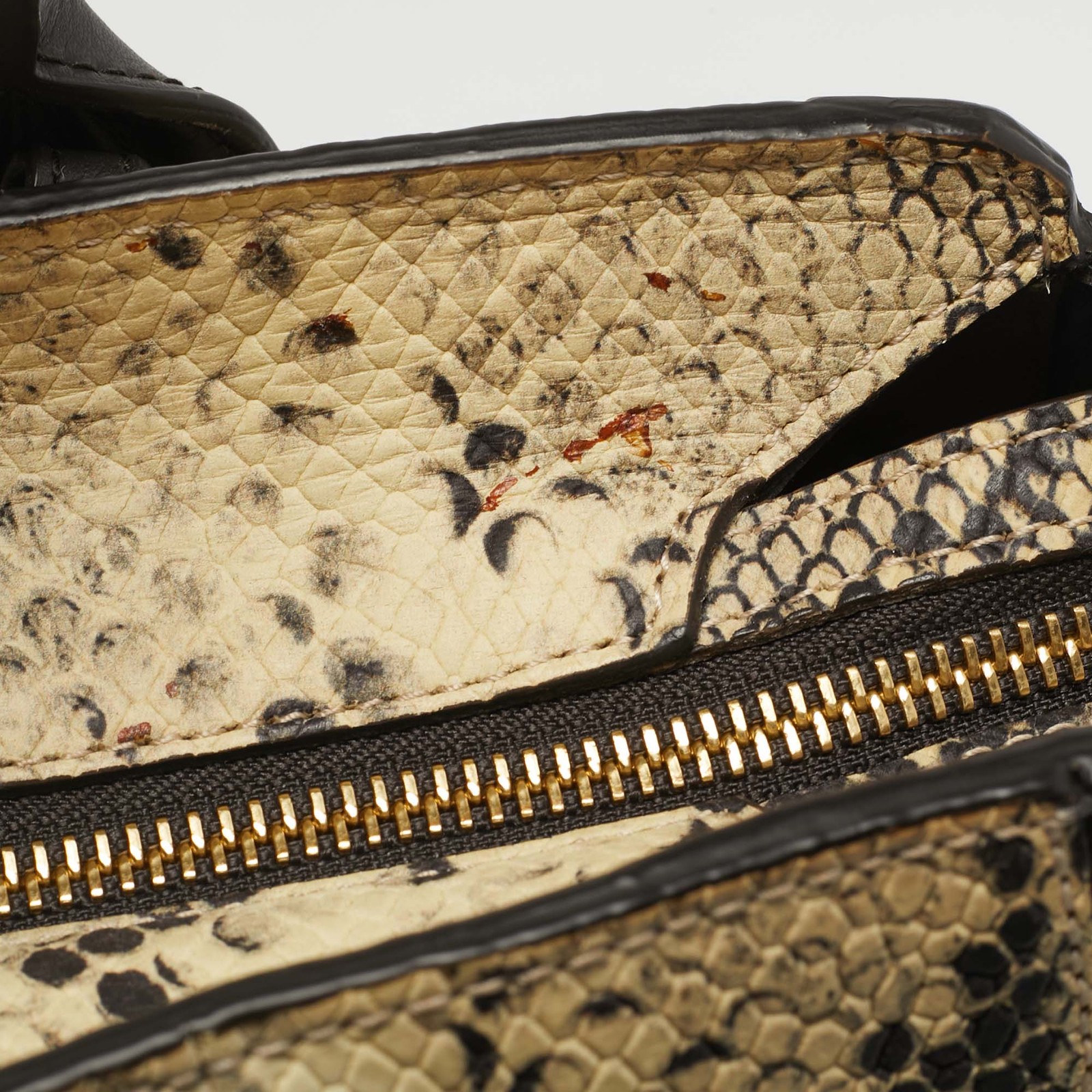 Furla CreamBlack Python Embossed Leather Lucky To… - image 6