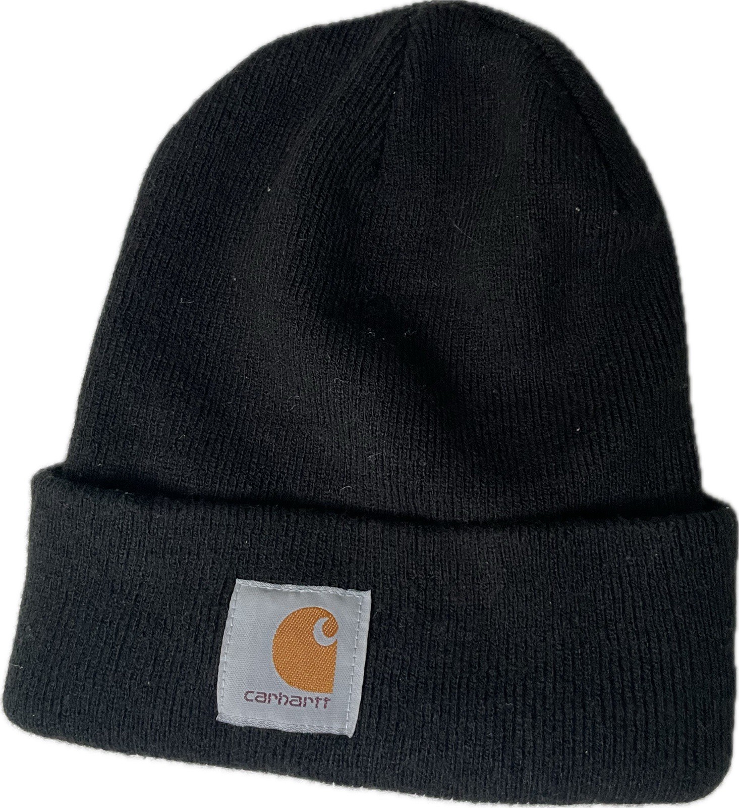 Carhartt Men's Beanie Cap Hat Logo Patch Knit Short Watch One Size Black