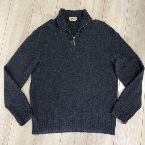 Hermès, HERMES Cashmere Half Zip Knit Sweater Gray Made in Italy from Japan
