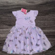 NWT Zunie Butterfly Dress Puprle Always Beleive Speical Party Girls Size 4