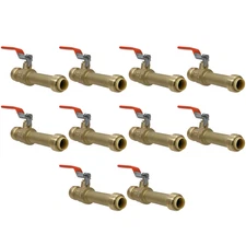 10 Pack XFITTING 1/2" Push Fit Slip Ball Valve, Full Port NSF New!