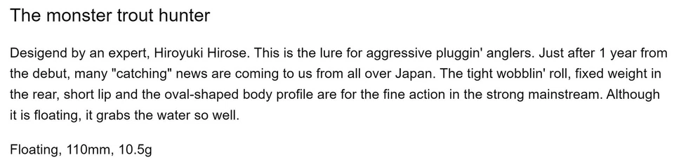 Señuelo flotante Tiemco Sumari 110F Minnow 219 (9950) Foto 4 de 4