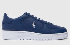 Image of POLO RALPH LAUREN MASTERS COURT LEATHER TRAINERS SIZE 11 EU 45 RRP £140.00
